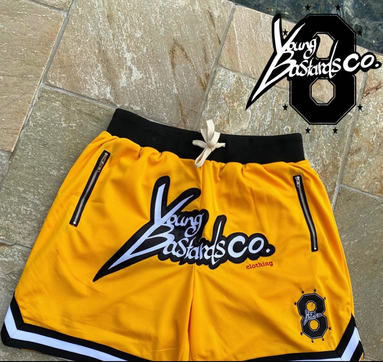 BASTARD LEAGUE BASKETBALL SHORTS- YELLOW