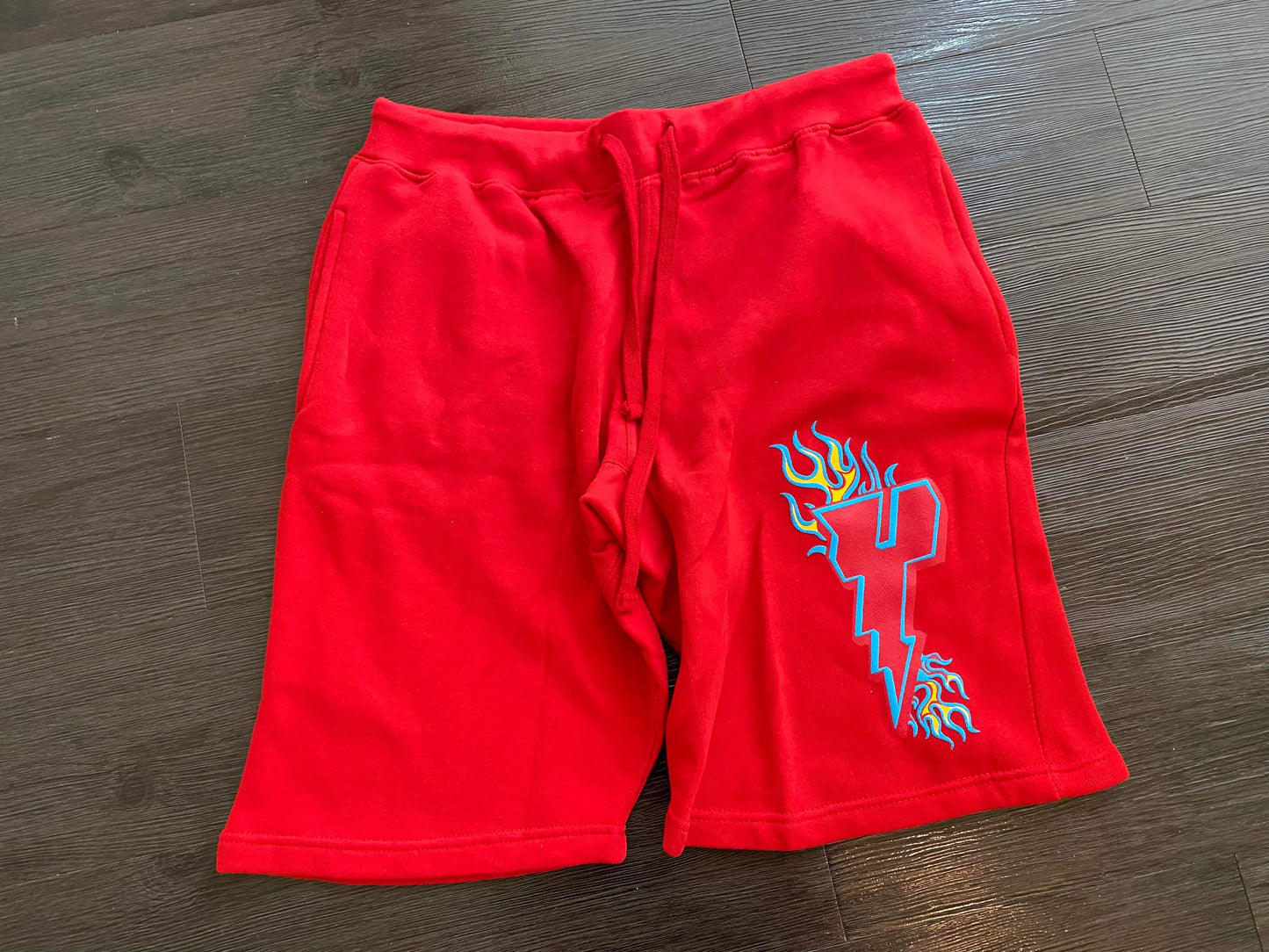 THUNDER LOGO JOGGER SHORTS - RED