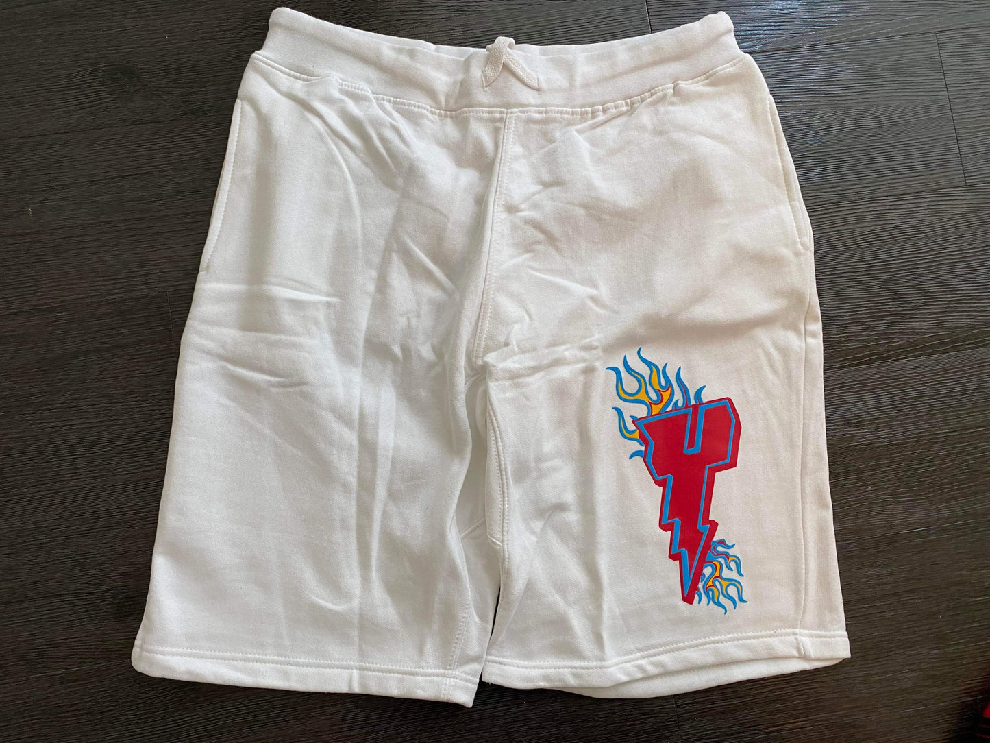 THUNDER LOGO JOGGER SHORTS - WHITE