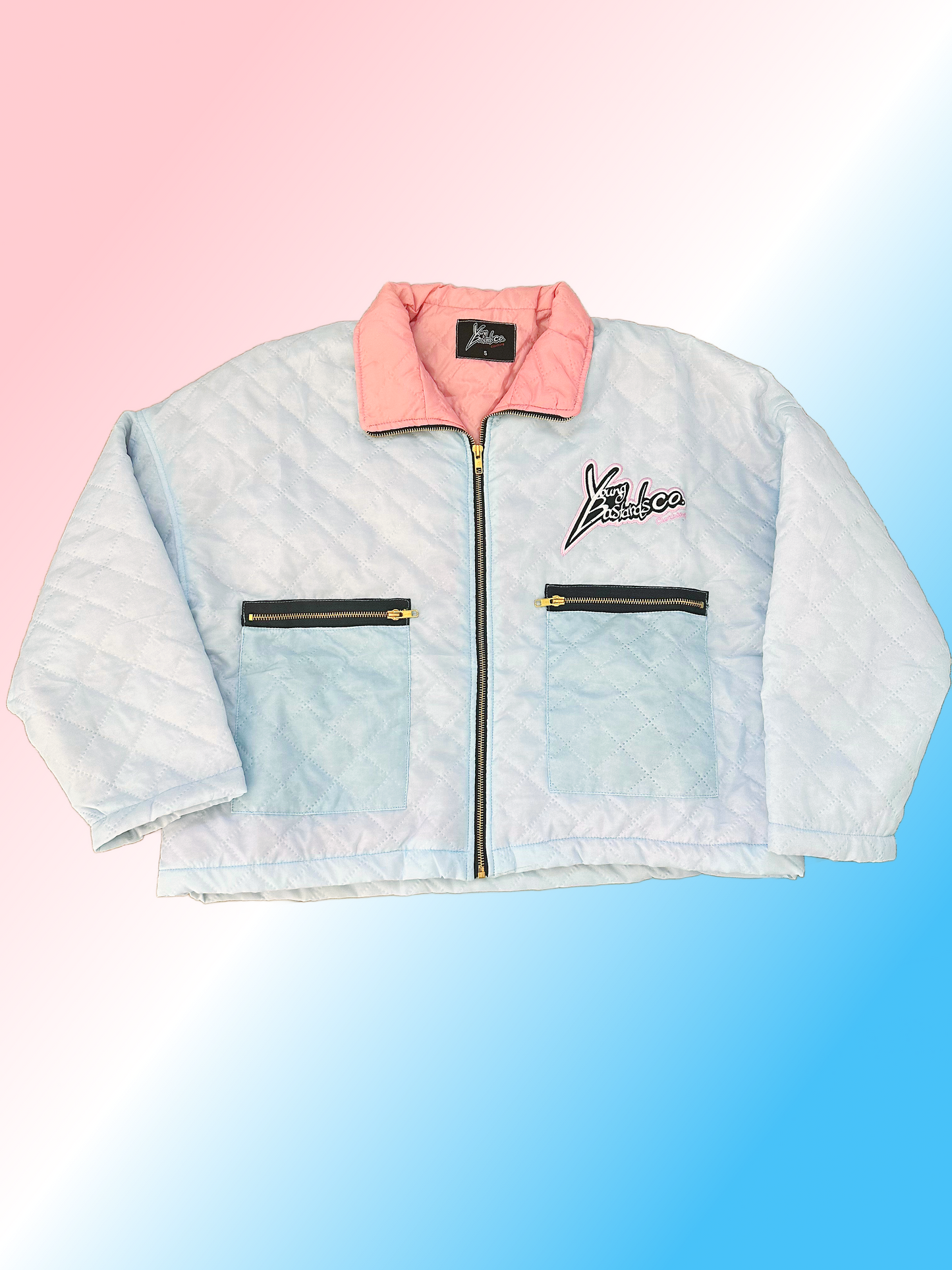 LOGO JACKET - PINK & BABY BLUE